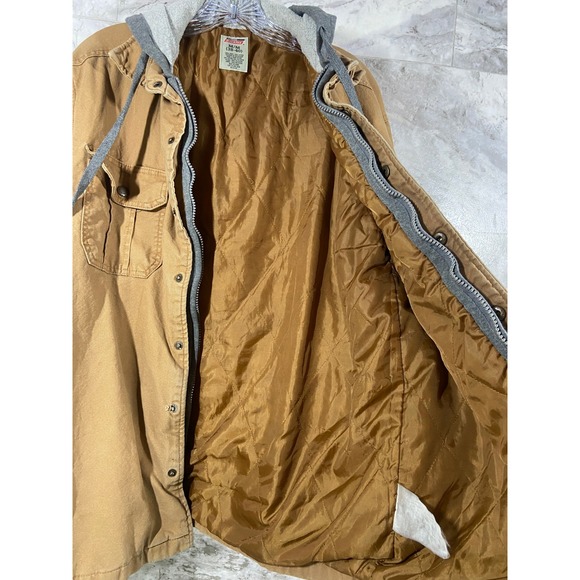 Dickies Men's Workwear Quilted Lined Canvas Hooded Tan Jacket Sz Medium - Picture 12 of 16